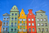 Traditional colorful houses in old Gdansk, Poland