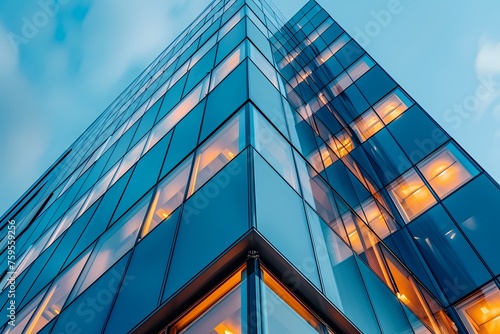 Modern close-up business building, macro photo in close up shot, background for presentation 