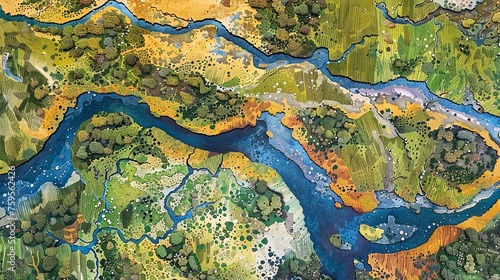 Aerial view of a conservation land mosaic, illustrating various ecosystems contributing to regional biodiversity