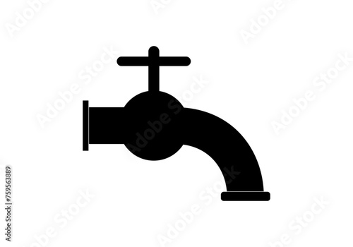 Icono negro de un grifo clásico en fondo blanco.