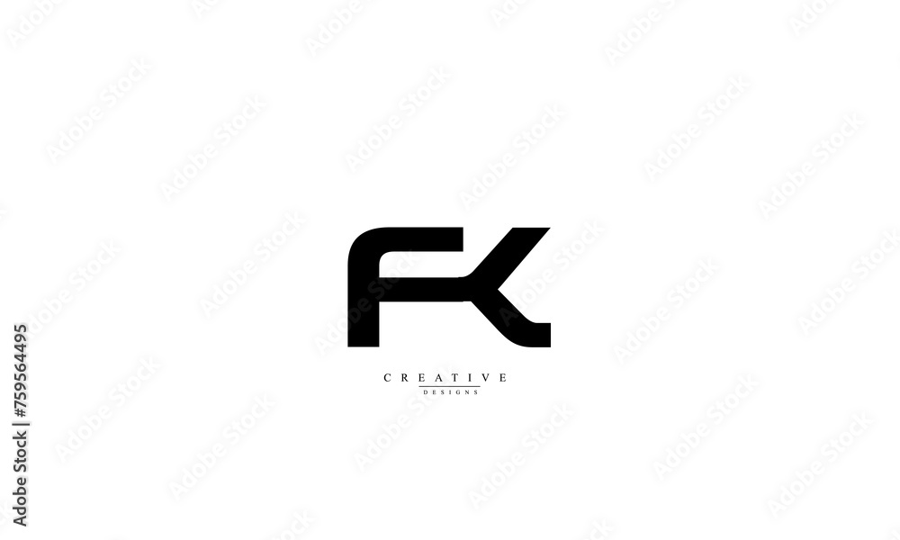 Alphabet letters Initials Monogram logo FK KF F K Alphabet letters Initials Monogram logo FK KF F K