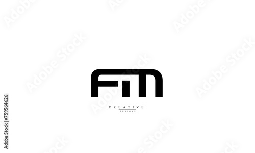 Alphabet letters Initials Monogram logo FM MF F M
