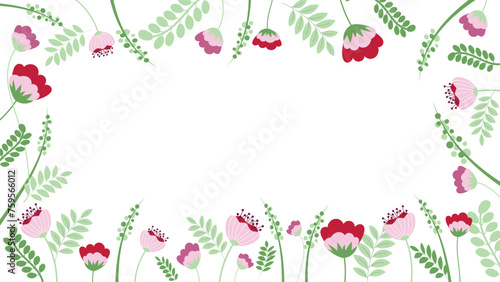 Abstract flower garden background Vector design floral frame border