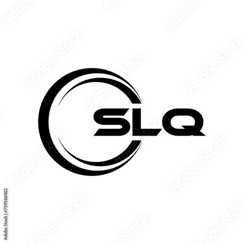 SLQ letter logo design with white background in illustrator, cube logo, vector logo, modern alphabet font overlap style. calligraphy designs for logo, Poster, Invitation, etc. photo