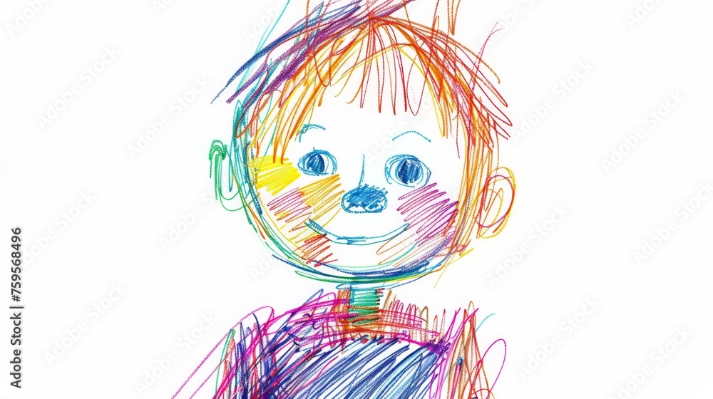 Naive Crayon Drawing of a Child's Dream to Become a Famous Inventor Generative AI Naive Crayon Drawing of a Child's Dream to Become a Famous Inventor Generative AI