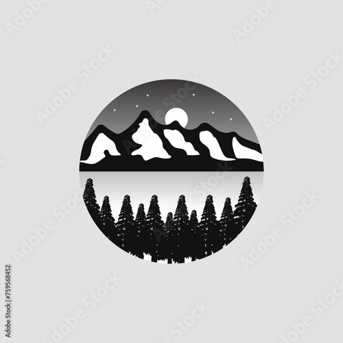 Vintage mountain logo design vector template icon minimalist template icon graphic design