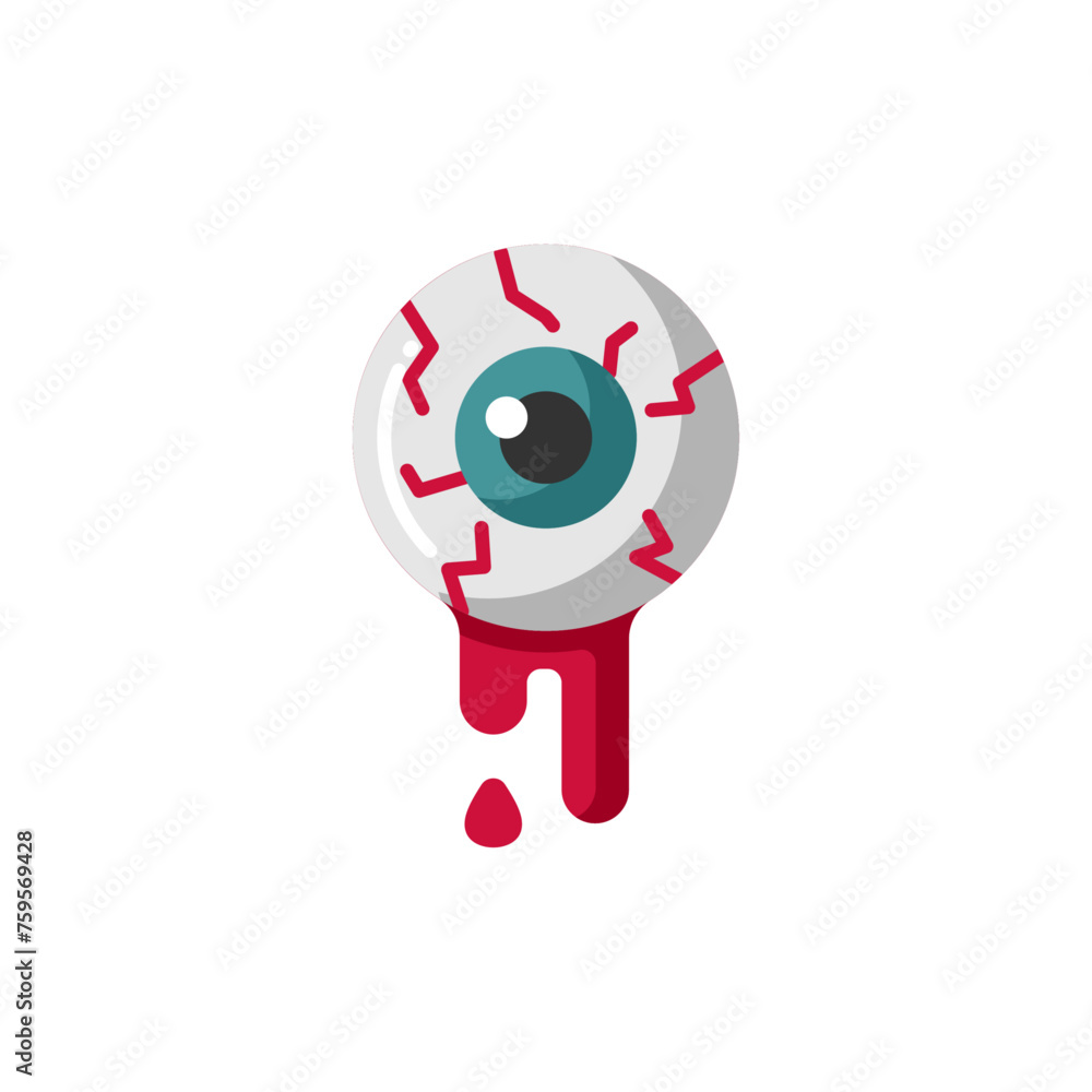 Bloody Eye Ball Flat Icon - Halloween Elements Icon Vector Illustration. Bloody Eye Ball Flat Icon - Halloween Elements Icon Vector Illustration.