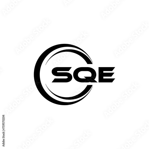 SQE letter logo design with white background in illustrator, cube logo, vector logo, modern alphabet font overlap style. calligraphy designs for logo, Poster, Invitation, etc.