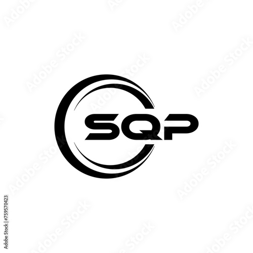 SQP letter logo design with white background in illustrator, cube logo, vector logo, modern alphabet font overlap style. calligraphy designs for logo, Poster, Invitation, etc.
