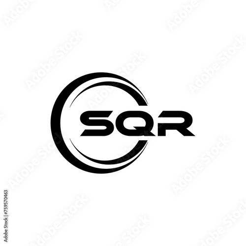 SQR letter logo design with white background in illustrator, cube logo, vector logo, modern alphabet font overlap style. calligraphy designs for logo, Poster, Invitation, etc.