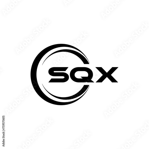 SQX letter logo design with white background in illustrator, cube logo, vector logo, modern alphabet font overlap style. calligraphy designs for logo, Poster, Invitation, etc. photo