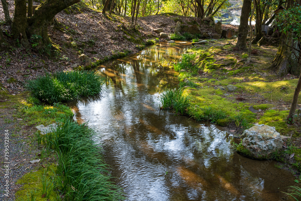 Obraz premium 日本の岡山県津山市のとても美しい日本庭園