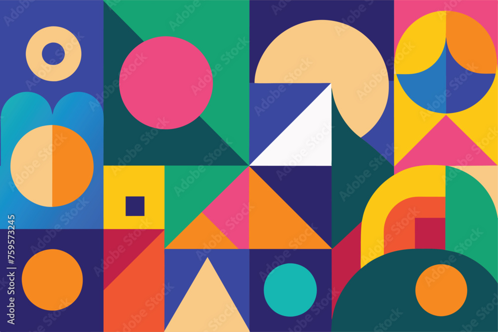 Colorful Organic Geometric Shapes Abstract Background