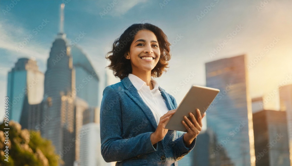 An Asian female leader stands tall on the bustling city streets. As a skilled manager, she seamlessly utilizes digital tools on her tablet, symbolizing adaptability in the modern business landscape.
An Asian female leader stands tall on the bustling city streets. As a skilled manager, she seamlessly utilizes digital tools on her tablet, symbolizing adaptability in the modern business landscape.