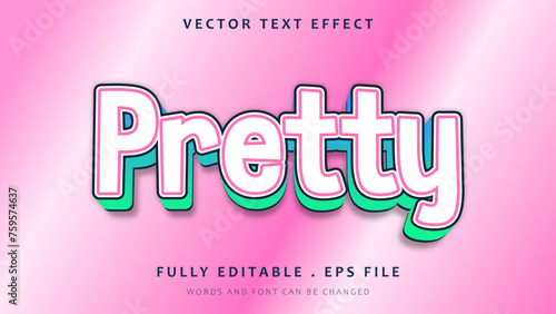 Minimal Colorful Pretty Editable Text Effect Design Template