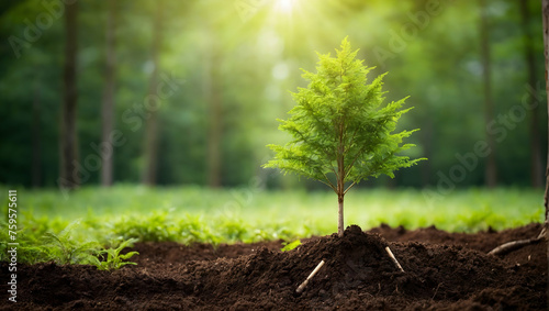 corporate tree planting initiatives concept as contribution