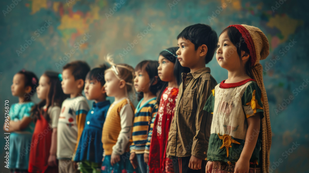 A group of children standing next to each other A group of children standing next to each other