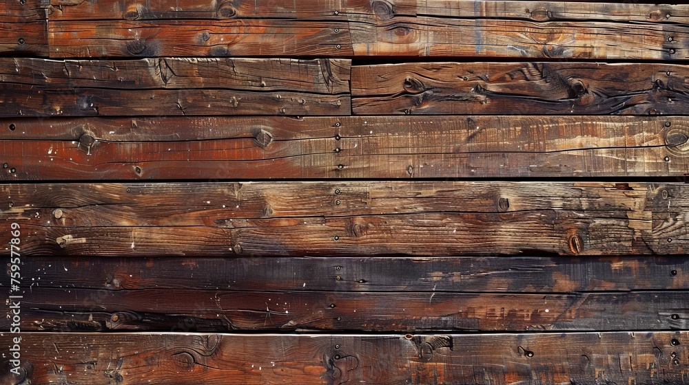 Weathered wooden wall with peeling paint