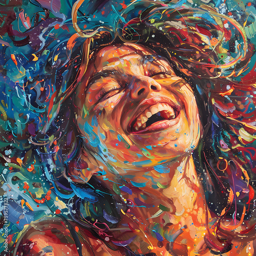 Zoom-In on Magnetic Energy of a Young Female Painting generative ai