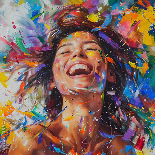 Zoom-In on Magnetic Energy of a Young Female Painting generative ai