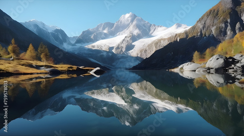 Mesmerizing composition of a serene mountain landscape