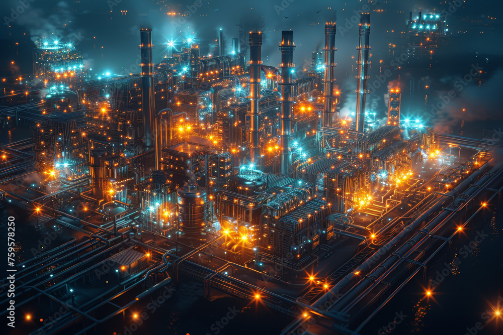 Fototapeta premium A smart grid managing energy distribution efficiently and reducing wastage. Concept of intelligent energy systems. Generative Ai.