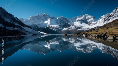 Mesmerizing composition of a serene mountain landscape