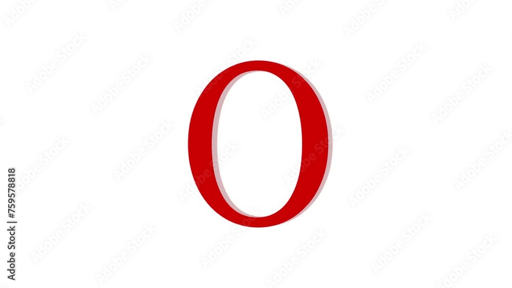 3d O letter logo loopable rotated red color animation white background 3d O letter logo loopable rotated red color animation white background