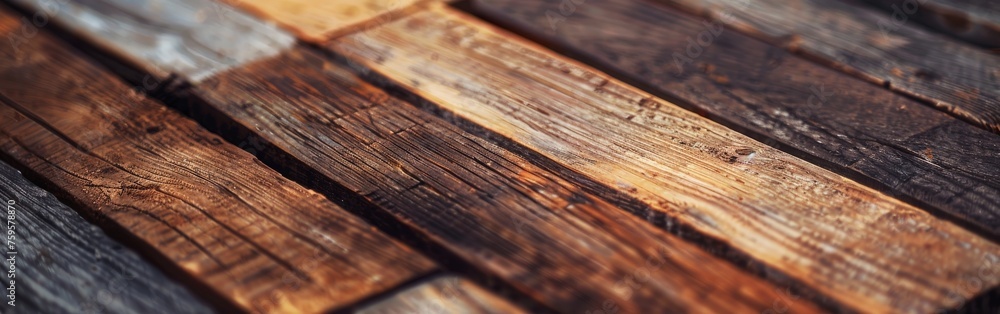 Fototapeta premium Detailed View of Wooden Floor