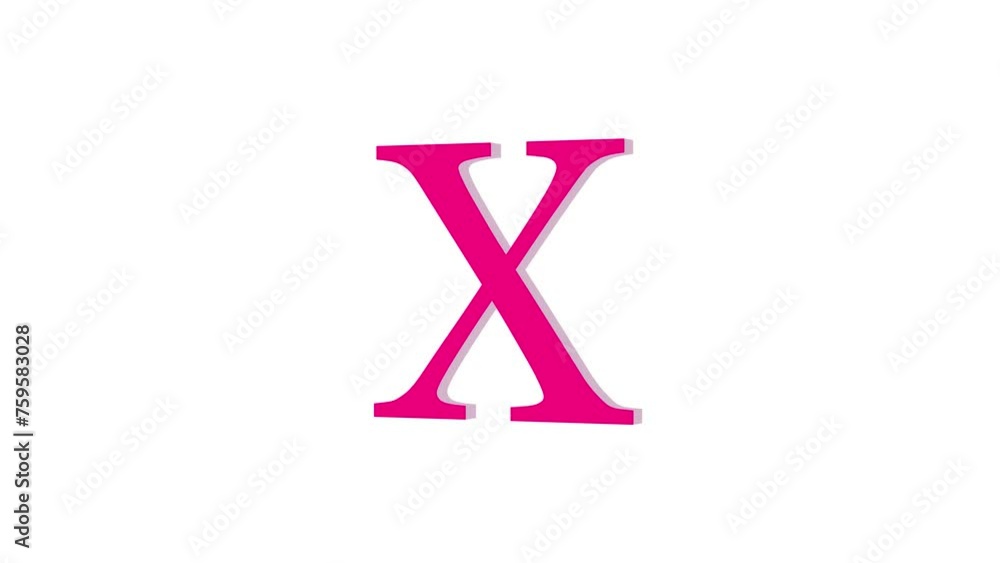 3d X letter logo loopable rotated pink color animation white background 3d X letter logo loopable rotated pink color animation white background