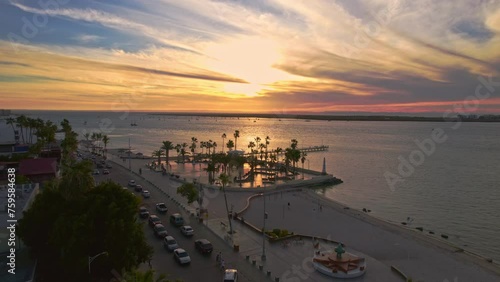 Malecon de La Paz al atardecer Baja California Mexico