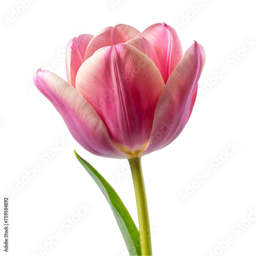 Tulip flower isolated on transparent background.