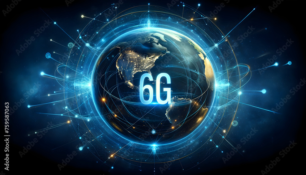 6G, new generation telecommunication fast internet, next gen mobile network and technology concept.