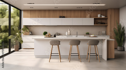 Modern minimalist kitchen interior design