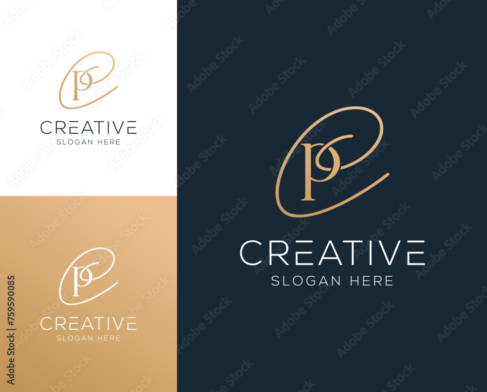 Initial letter PC, CP logo design vector illustration Initial letter PC, CP logo design vector illustration