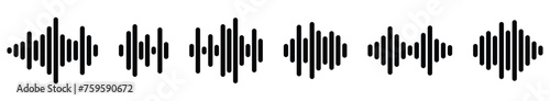 Sound Wave icons set. Radio Waves symbol. Music equalizer signs. Soundwave vector illustration