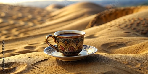 beautiful cup of coffee according to oriental recipe