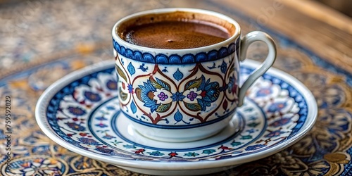 Turkish coffee, beautiful cup, oriental pattern © Silaya Elena