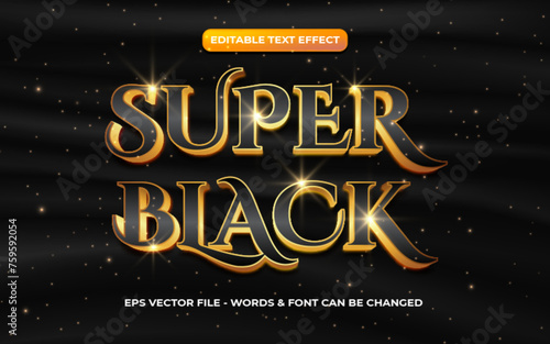 Luxury black gold 3d editable text effect