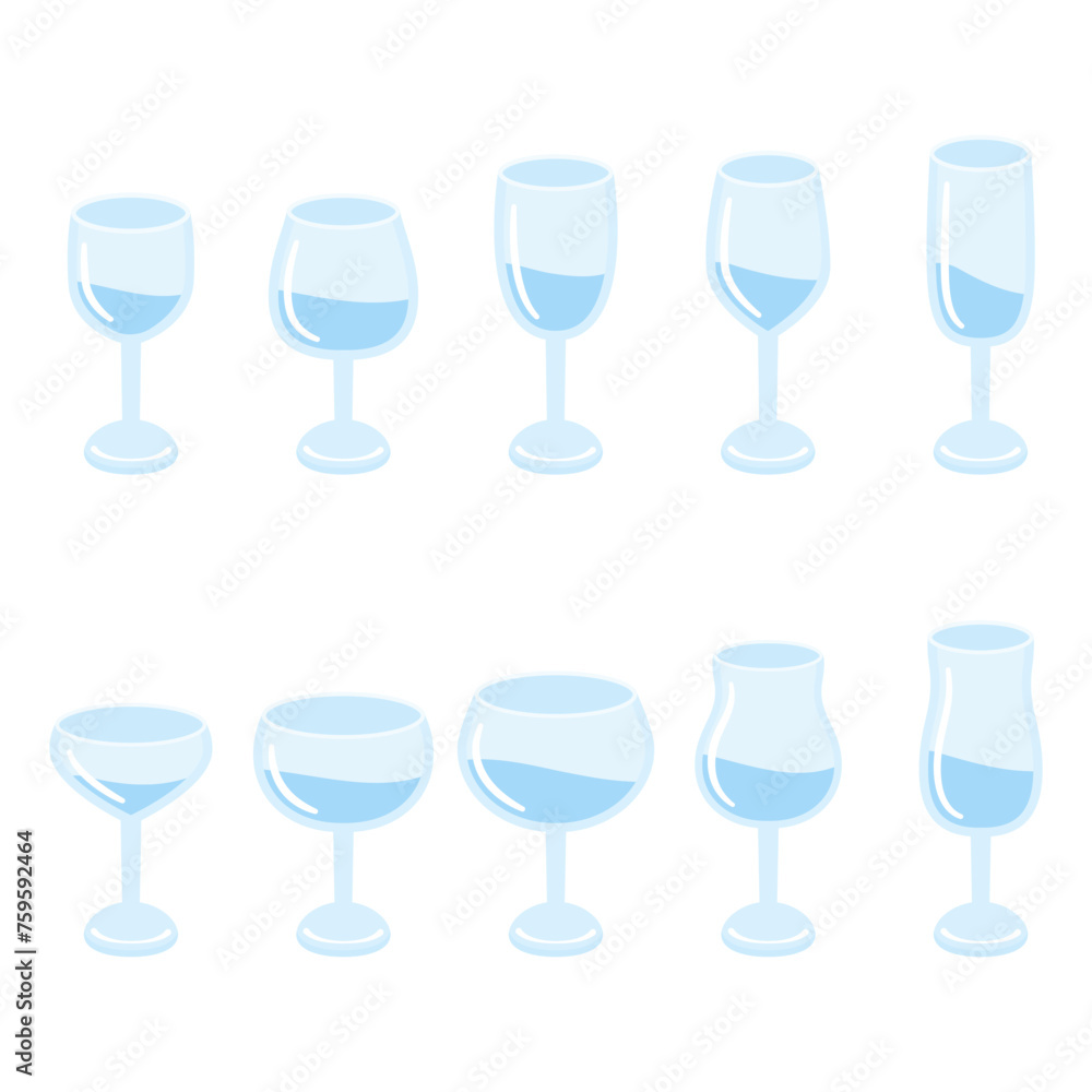 various drinking glasses various drinking glasses