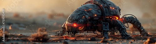 Mechanical Beast Prowling in a Dystopian Wasteland