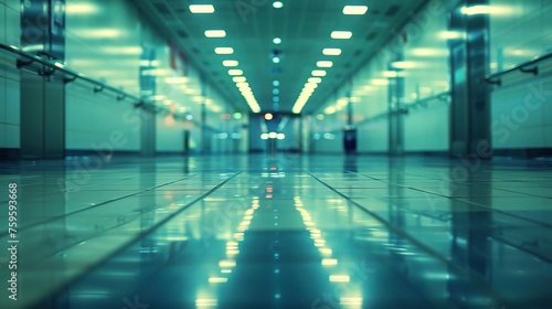 Corridor in airport out of focus © INK ART BACKGROUND