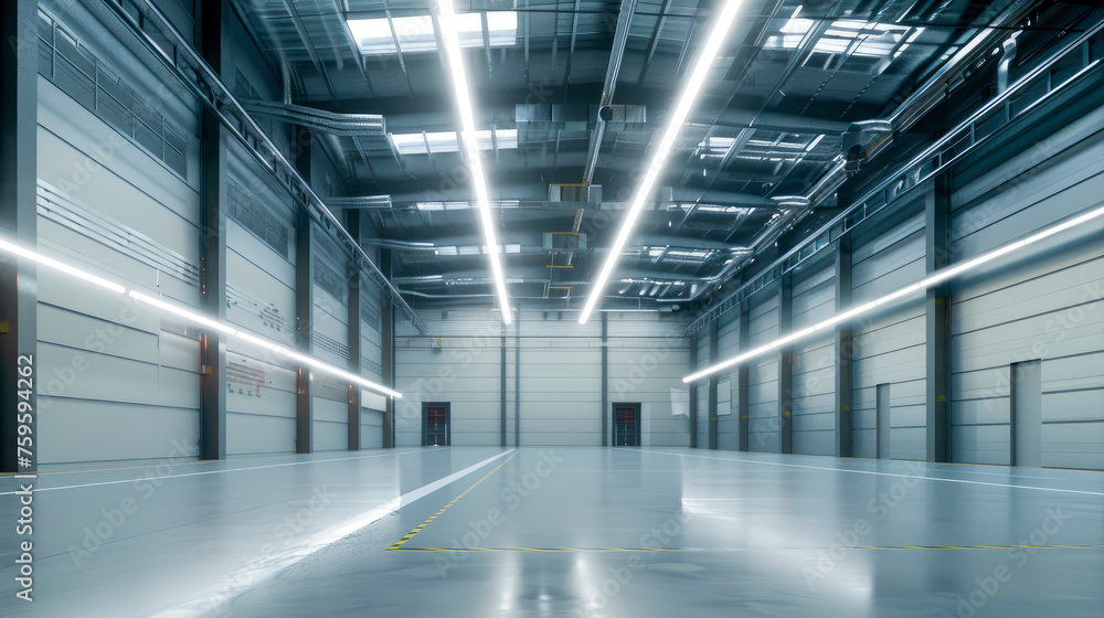 Industrial building with polished concrete floor clean condition and space for industry product display or industry background. Industrial building with polished concrete floor clean condition and space for industry product display or industry background.