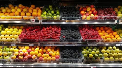 Fruits in supermarket. © CLOVER BACKGROUND