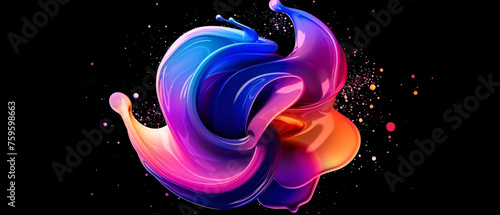 Fluid colorful gradient round shapes. Liquid splash 