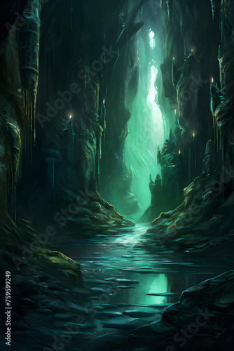 Enthralling Expedition: Cavern of Secrets Beneath the Emerald River Drops, Awaiting Daring Adventurers © Ollie