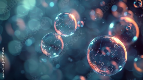 Cluster of Bubbles Drifting in Air