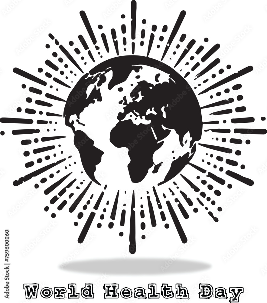 World Health Day silhouette vector