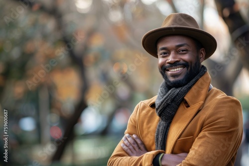 Handsome smiling, happy and pleased stoic man with positive vibes. Portrait of a joyful young man with beautiful hair and fashionable clothes.