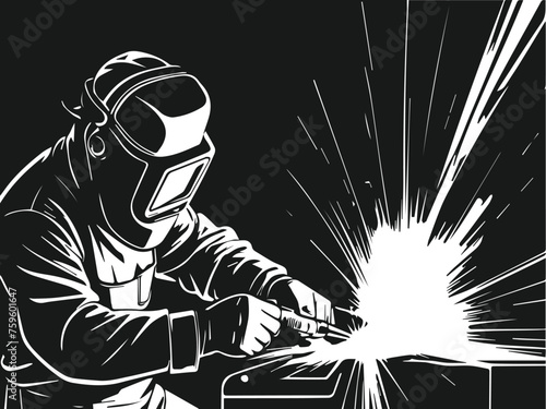 Vector illustration image of welding silhouette